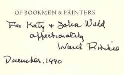 Ward Ritchie inscription