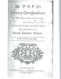 Mr. Pope’s Literary Correspondence, Volume 1 (1735), with Curll’s “EC” monogram