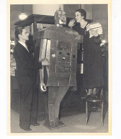 Vintage robot newspaper file photo